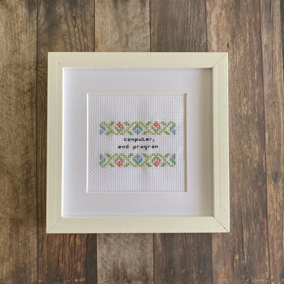 Computer, End Program Cross Stitch Pattern