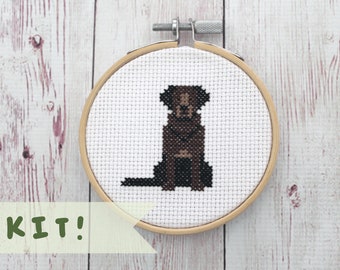 Black Labrador Cross Stitch Kit