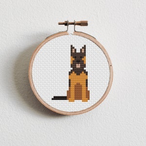 Blanketed German Shepherd Cross Stitch Pattern