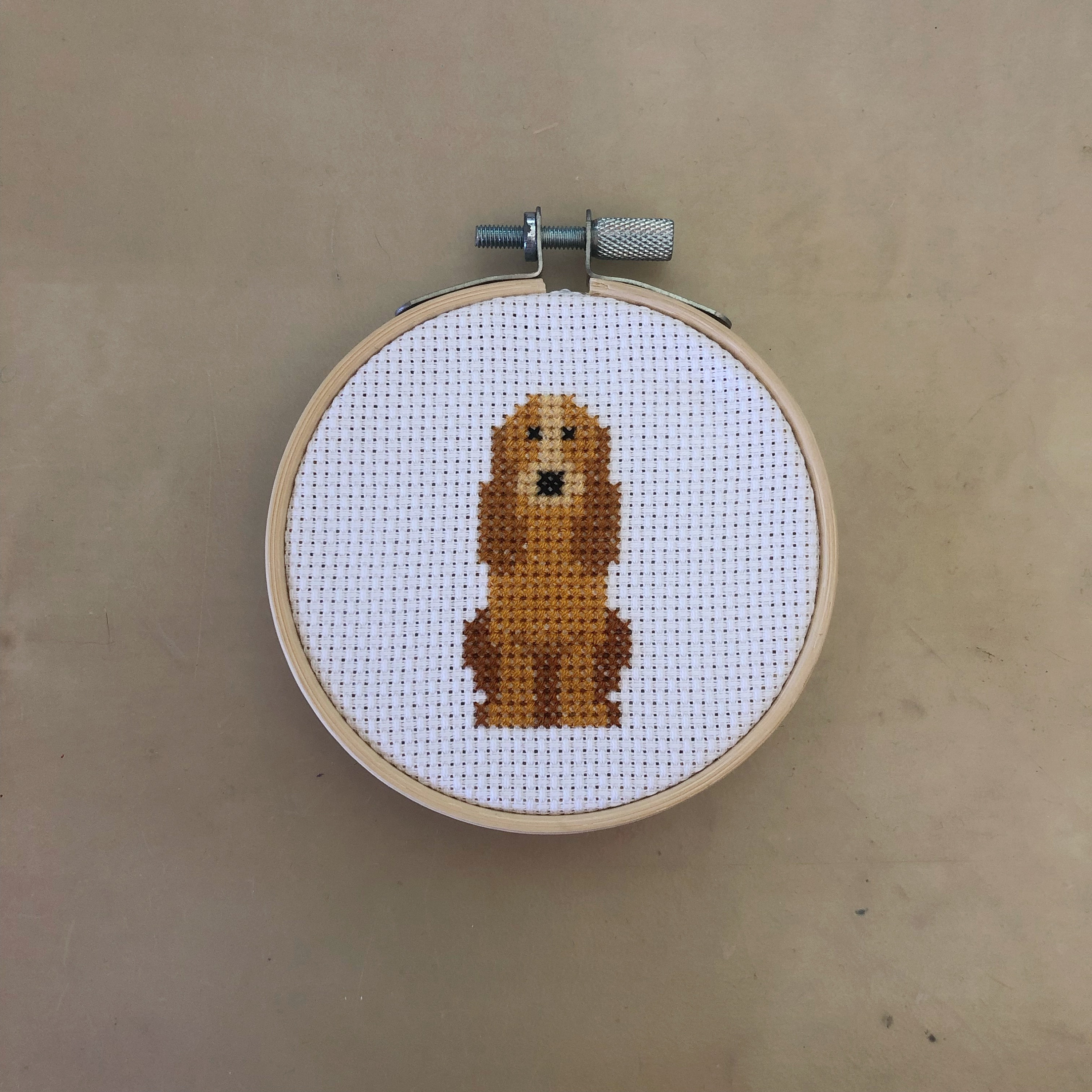 Completed Cocker Spaniel Cross Stitch