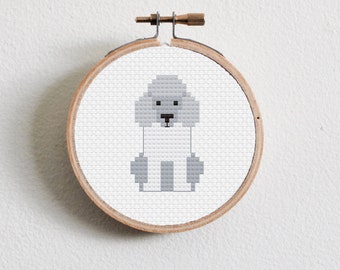 White Poodle Cross Stitch Pattern