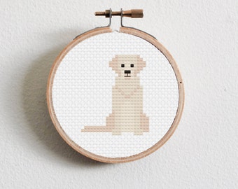 Light Golden Labrador Cross Stitch Pattern