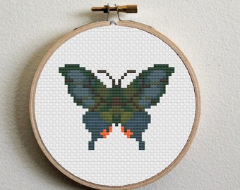 Animal Crossing Peacock Butterfly Cross Stitch Pattern