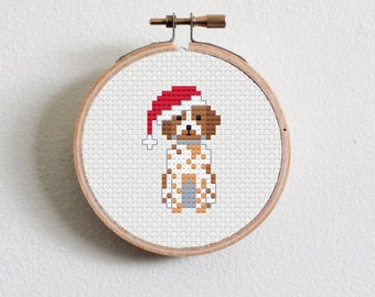 Christmas Light Brittany Cross Stitch Pattern