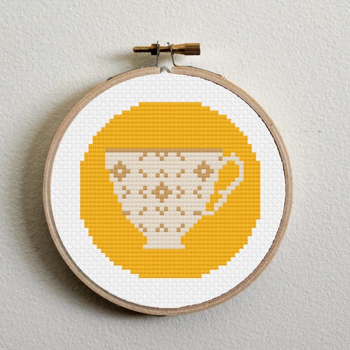 Cup of Coffee Counted Cross Stitch Pattern PDF Instant Etsy