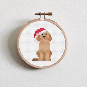 Christmas Golden Doodle Cross Stitch Pattern