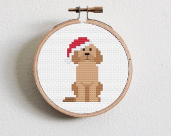 Christmas Golden Doodle Cross Stitch Pattern