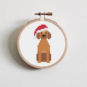 Christmas Vizsla Cross Stitch Pattern