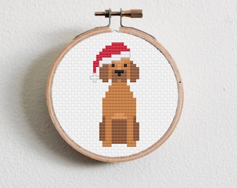 Christmas Vizsla Cross Stitch Pattern