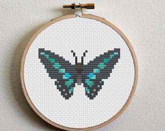 Animal Crossing Common Bluebottle Butterfly Cross Stitch Pattern
