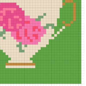 Teacup Pop Art Squares Cross Stitch Pattern image 5