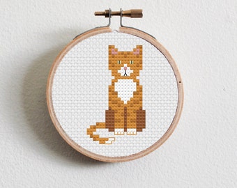 Ginger Tabby Cat Cross Stitch Pattern