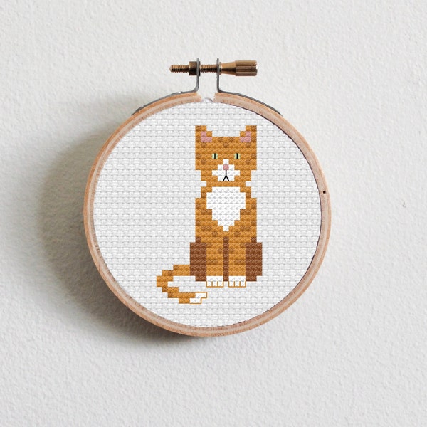 Ginger Tabby Cat Cross Stitch Pattern