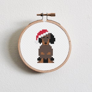 Christmas Dachshund Cross Stitch Pattern