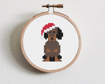 Christmas Dachshund Cross Stitch Pattern