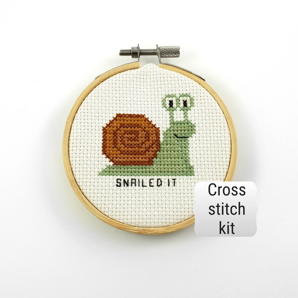 Snail Cross Stitch - Etsy