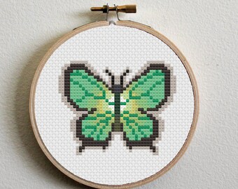 Animal Crossing Green Hairstreak Butterfly Cross Stitch Pattern