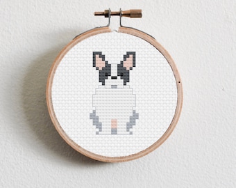 Boston Terrier Cross Stitch Pattern