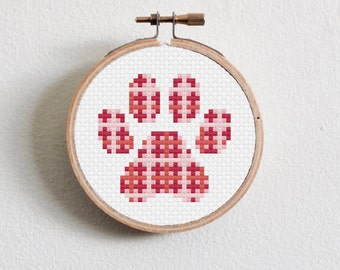 Patterned Paw Print 4 Cross Stitch Pattern