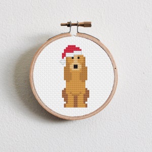 Christmas Cocker Spaniel Cross Stitch Pattern