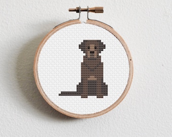 Brown Labrador Cross Stitch Pattern