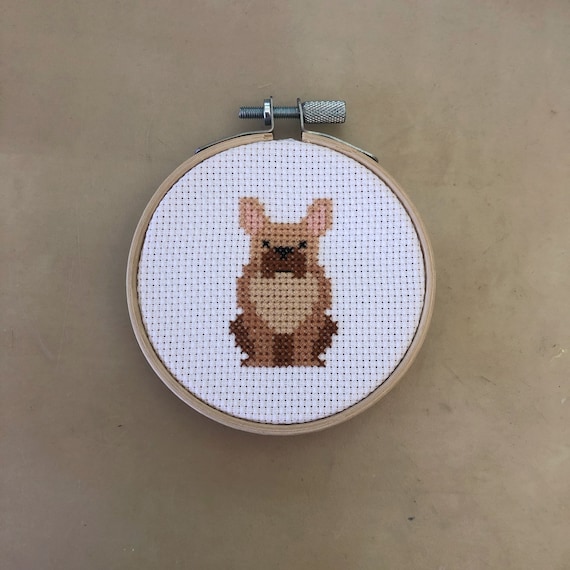 Frenchie French Bulldog Cross Stitch Pattern