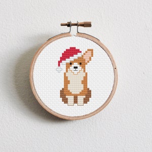 Christmas Corgi Cross Stitch Pattern