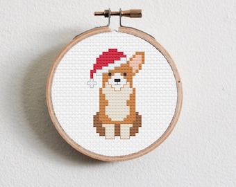 Christmas Corgi Cross Stitch Pattern