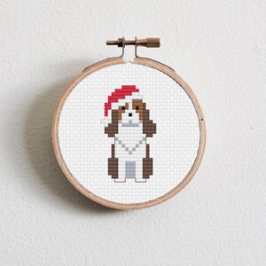 Christmas Springer Spaniel Cross Stitch Pattern