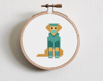 Nurse Dog Cross Stitch Pattern