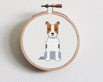 Pointed Ear Jack Russell Terrier Cross Stitch Pattern
