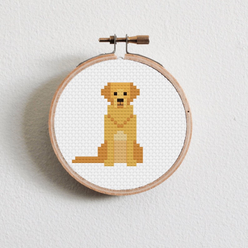 Golden Retriever Cross Stitch Pattern Etsy Canada