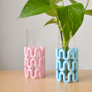 Large Propagation Station | XL Wavy 3D Printed Plant Vase | Funky Colorful Home Decor | Plant Mom Gift, Cutting Vase