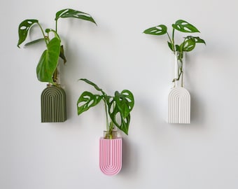 3D Printed Arch Propagation Vase: Rainbow Ridge Wall Decor