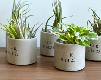 Personalized plant pot for anniversary, wedding, dates, housewarming plant gift for plant parents, Personalized for gifting, Times New Roman