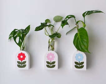 Flower Power Propagation Vase: 3D Printed Recycled Plastic Wall Hanging