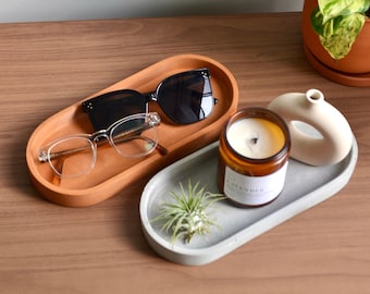 Handmade Concrete Catch-All Tray: Oblong Jewelry Dish