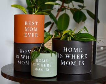 Custom Mother's Day Planter: Modern Concrete Plant Pot