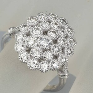 Flower Bomb Ring in 14k white gold with 30 round natural brilliant diamonds image 8