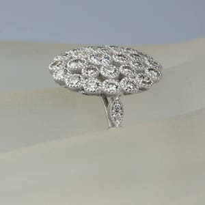 Flower Bomb Ring in 14k white gold with 30 round natural brilliant diamonds image 9
