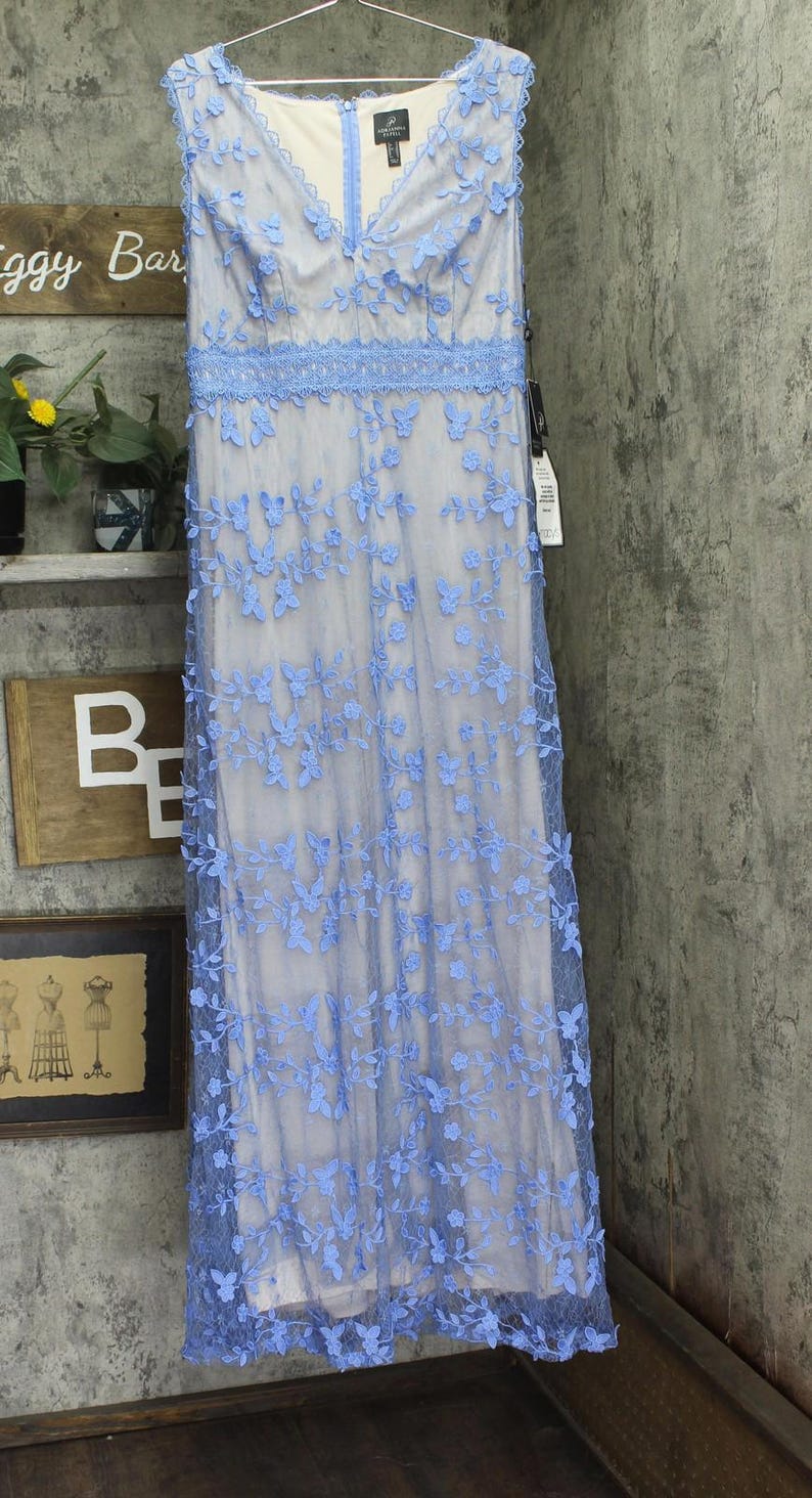 Nwt Adrianna Papell Formal Dress Gown Periwinkle Blue 14 image 1