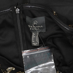 Vestido de tafetán con cuentas en los hombros de Adrianna Papell, negro/dorado 4 imagen 4