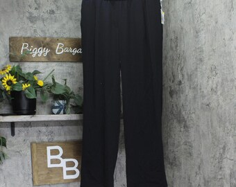 Nwt Kasper Pull On Mid Rise Wide-leg Pants 10891949 Black M