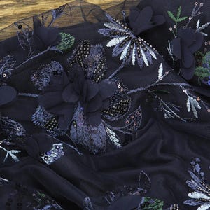 Nwt Aidan Mattox By Adrianna Papell Gown Dress Navy Blue 10 image 5