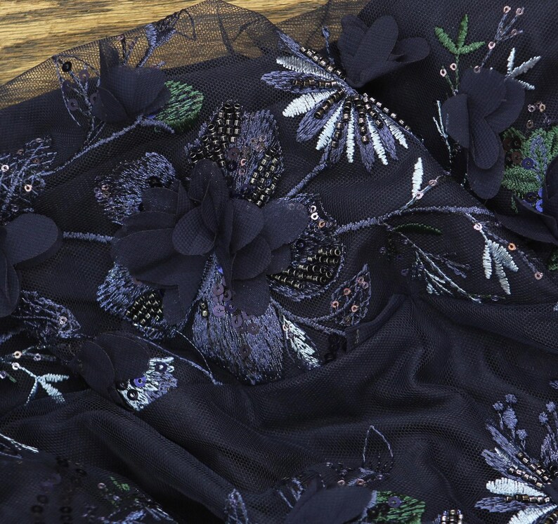Nwt Aidan Mattox By Adrianna Papell Gown Dress Navy Blue 10 image 5