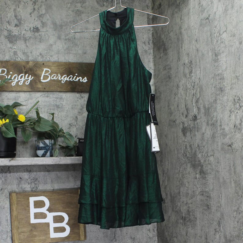 Adrianna Papell Halter Dress Ad3d105594 Emerald Green 4 image 1