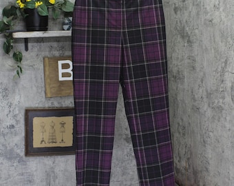 New Susan Graver Zip-front Trousers Plum Purple / Brown M