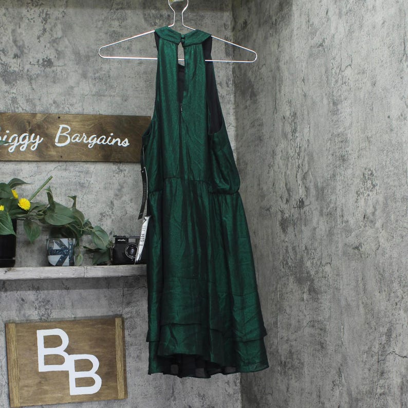 Adrianna Papell Halter Dress Ad3d105594 Emerald Green 4 image 2