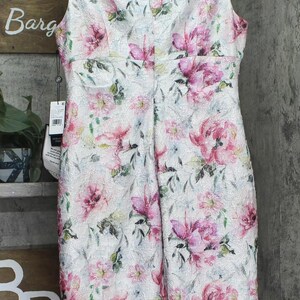 Nwt Adrianna Papell Above The Knee Dress Ivory Multi 16 image 2
