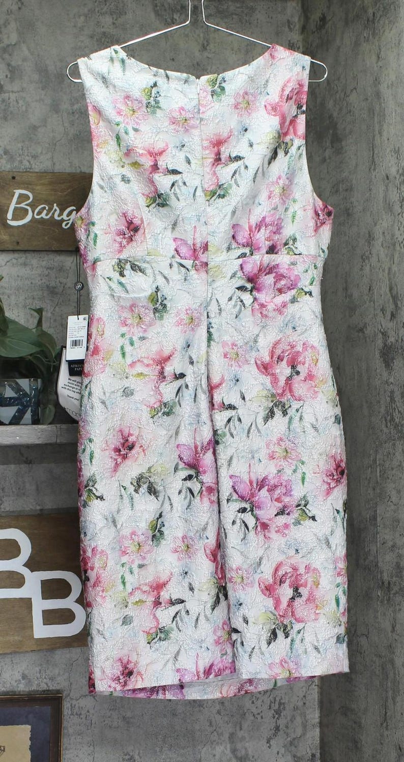 Nwt Adrianna Papell Above The Knee Dress Ivory Multi 16 image 2
